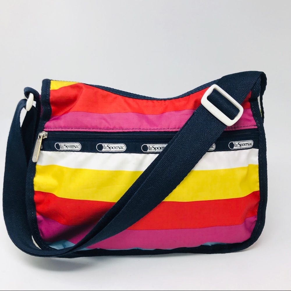 Lesportsac Classic Hobo Bag Purse Rainbow  Stripes